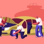 illustration of DIY car maintenance